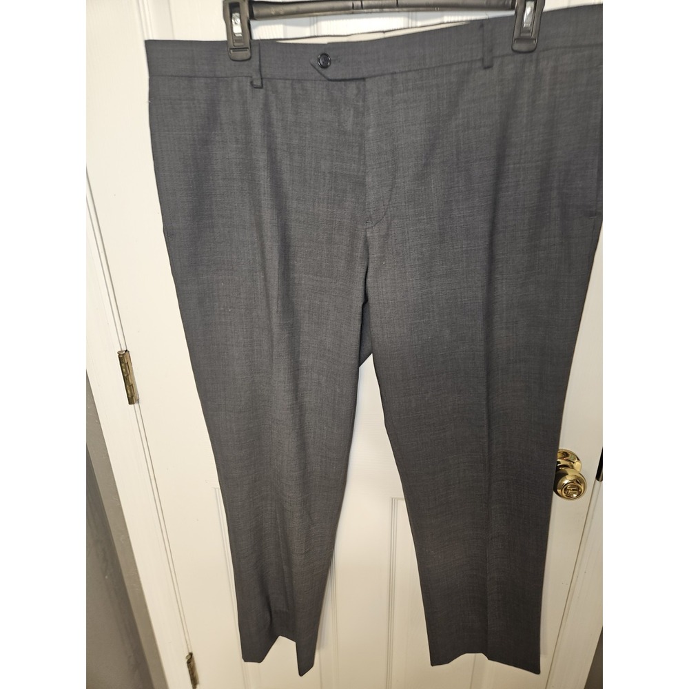 Brooks Brothers Wool Blend Dress Pants Gray 40 Flat Front Button Zip Pockets